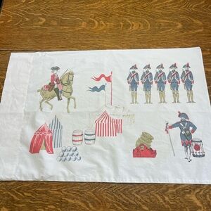 Vintage Military Print White Pillowcase